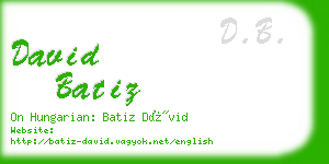 david batiz business card